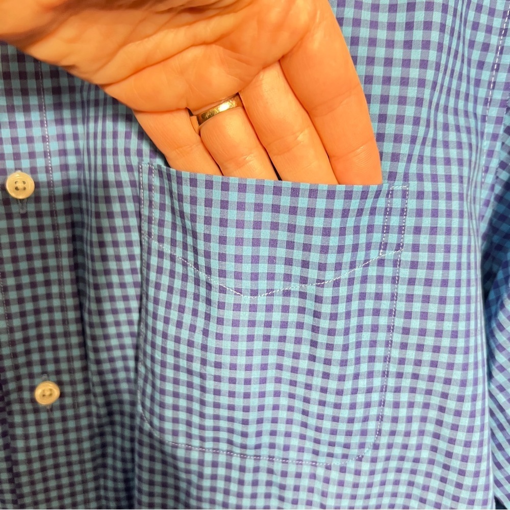 Daniel Cremieux Men’s Large Blue Navy Check Shirt 100% Cotton Button-Down Shirt - Picture 5 of 11